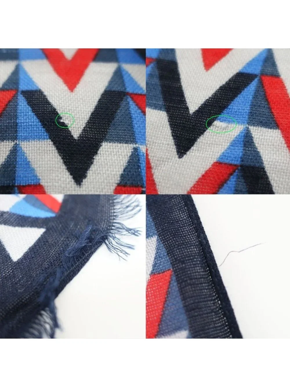 Louis Vuitton Ten Shawl Pattern Navy Cotton Hemp Scarf
